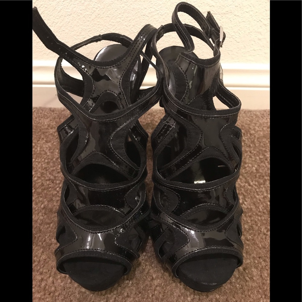 Black Peep Toe Heel